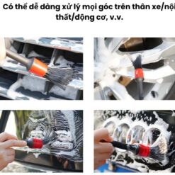 Bộ 5 Chổi Cọ Rửa Vệ Sinh Ô Tô, Xe Máy, Chổi Mini Mềm Vệ Sinh Xe Hơi, Tủ & Bàn Phím Laptop