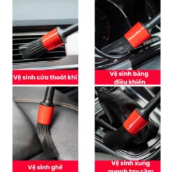 Bộ 5 Chổi Cọ Rửa Vệ Sinh Ô Tô, Xe Máy, Chổi Mini Mềm Vệ Sinh Xe Hơi, Tủ & Bàn Phím Laptop
