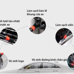 Bộ 5 Chổi Cọ Vệ Sinh Ô Tô Xe Máy Đa Năng, Cọ Rửa Vệ Sinh Khoang Máy Nội Thất