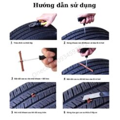 Bộ Dụng Cụ Vá Lốp Không Săm Xe Máy & Ô Tô – 6 Chi Tiết Tiện Lợi, Dễ Dùng