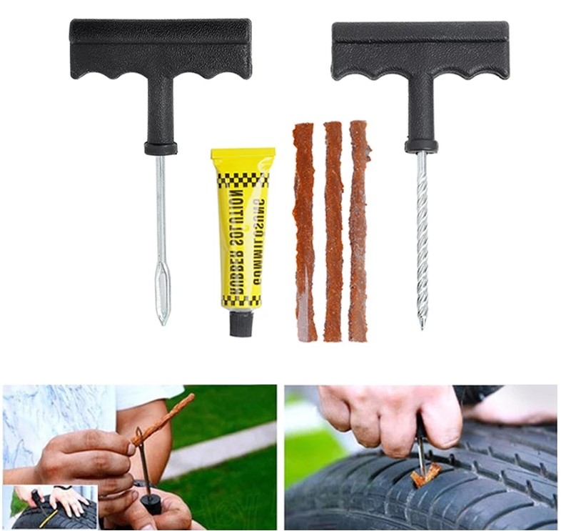 Bộ Dụng Cụ Vá Xe Không Ruột - Vá Lốp Không Săm, Vá Lụi Tiện Dụng