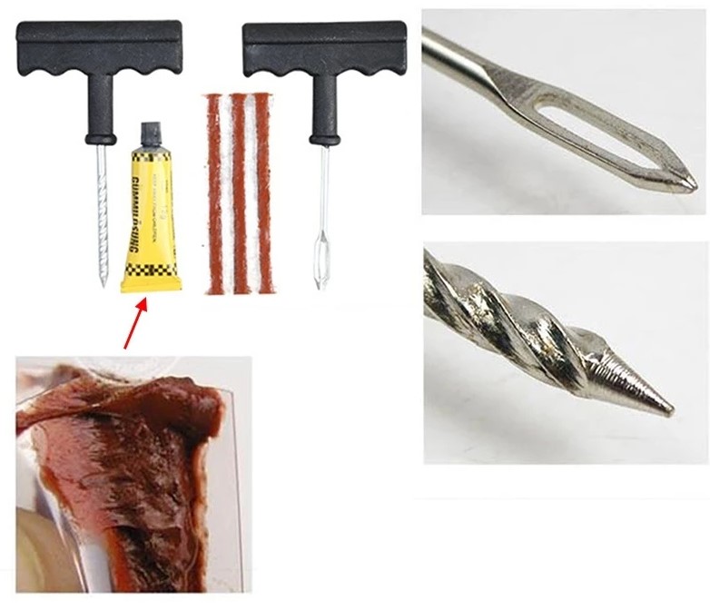 Bộ Dụng Cụ Vá Xe Không Ruột - Vá Lốp Không Săm, Vá Lụi Tiện Dụng