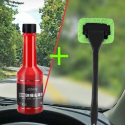 Bộ Dụng Cụ Vệ Sinh Kính Xe Hơi, Cây Lau Kính Đa Năng + Dung Dịch Làm Sạch, Chống Ố Mờ 150ml