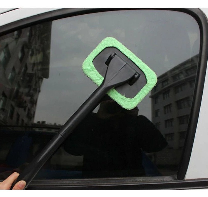 Bộ Dụng Cụ Vệ Sinh Kính Xe Hơi, Cây Lau Kính Đa Năng + Dung Dịch Làm Sạch, Chống Ố Mờ 150ml