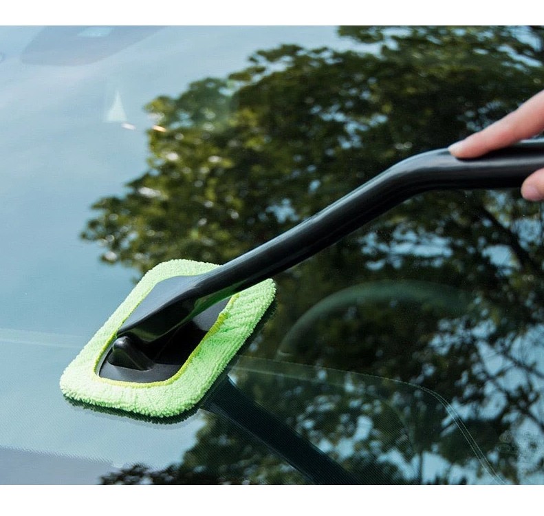 Bộ Dụng Cụ Vệ Sinh Kính Xe Hơi, Cây Lau Kính Đa Năng + Dung Dịch Làm Sạch, Chống Ố Mờ 150ml