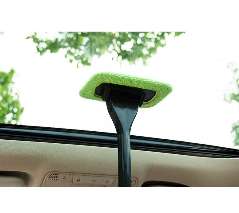 Bộ Dụng Cụ Vệ Sinh Kính Xe Hơi, Cây Lau Kính Đa Năng + Dung Dịch Làm Sạch, Chống Ố Mờ 150ml