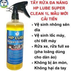 Bộ Dưỡng Sên BZ + Chai Tẩy Rửa Nhông Sên Dĩa & Rửa Xe HP Lube Super Clean 1L – Kèm Bàn Chải, Khăn Đa Năng
