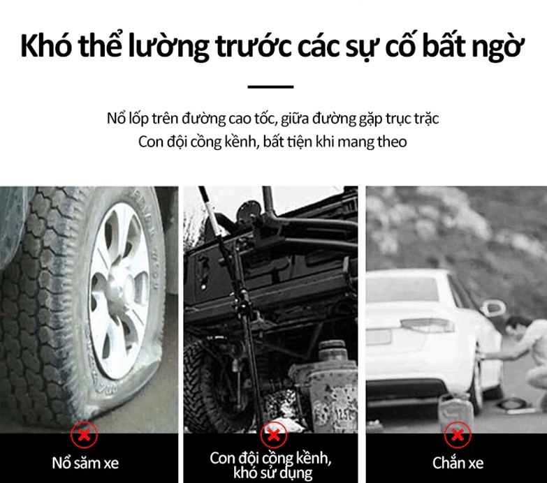 Bộ Kích Gầm Ô Tô Đa Năng – Dụng Cụ Thay Lốp Xe Hơi Có Đòn Bẩy Nâng Gầm Dễ Dàng, Tải Trọng 1.5 – 2.5 Tấn