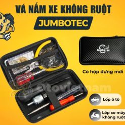 Bộ Vá Nấm Lốp Không Ruột JUMBOTEC – 10 Món Cao Cấp Kèm Túi Da, Vá Lốp Ô Tô, Xe Máy, Không Cần Tháo Lốp