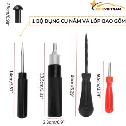 Bộ Vá Nấm Lốp Không Ruột JUMBOTEC – 10 Món Cao Cấp Kèm Túi Da, Vá Lốp Ô Tô, Xe Máy, Không Cần Tháo Lốp
