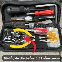 Bộ Vá Nấm Lốp Không Ruột JUMBOTEC – 10 Món Cao Cấp Kèm Túi Da, Vá Lốp Ô Tô, Xe Máy, Không Cần Tháo Lốp