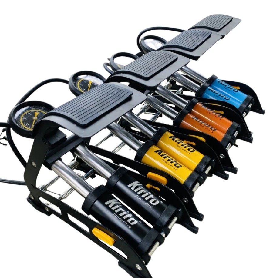 Bơm Đạp Chân 2 Ống KIRITO – Trang Bị Đồng Hồ Áp Suất Chuẩn Xác Cho Các Dòng Xe