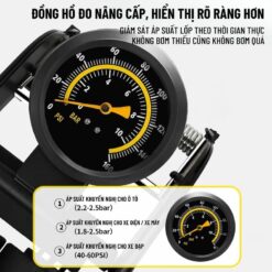 Bơm Đạp Chân 2 Ống Wisezen – Bơm Đa Năng Cho Xe Đạp, Xe Máy, Ô Tô Kèm Đồng Hồ Áp Suất Chuẩn Xác
