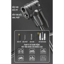 Bơm Đạp Chân 2 Ống Wisezen – Bơm Đa Năng Cho Xe Đạp, Xe Máy, Ô Tô Kèm Đồng Hồ Áp Suất Chuẩn Xác