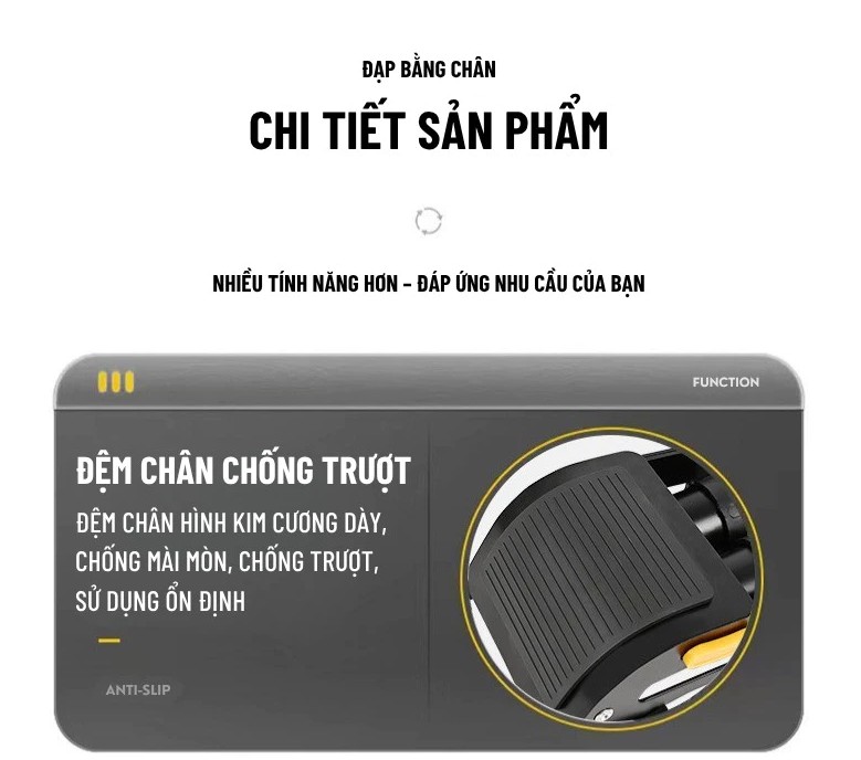 Bơm Đạp Chân 2 Ống Wisezen – Bơm Đa Năng Cho Xe Đạp, Xe Máy, Ô Tô Kèm Đồng Hồ Áp Suất Chuẩn Xác