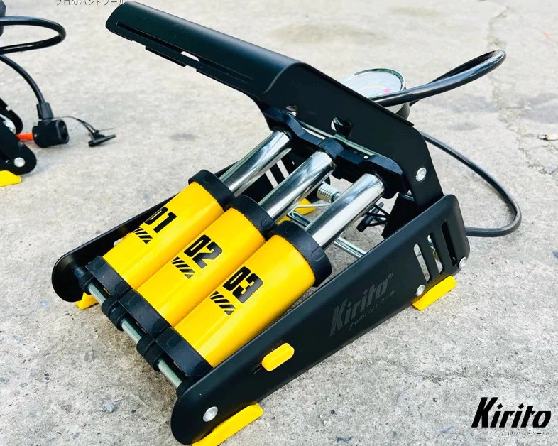 Bơm Đạp Chân Cho Xe Đạp, Xe Máy, Ô Tô Kirito Japan Cao Cấp 3 Xilanh Siêu Nén