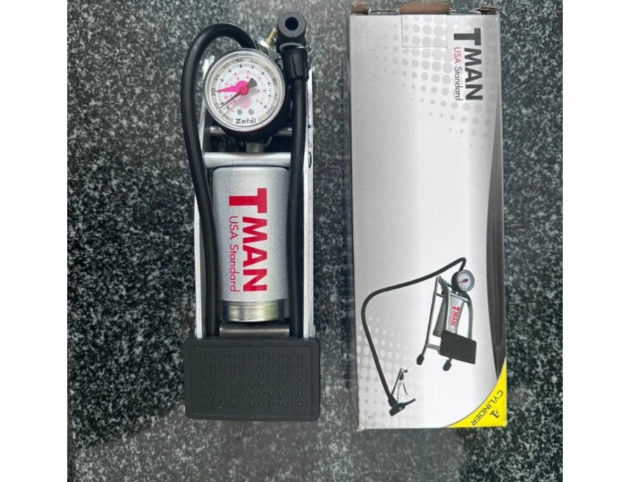 Bơm Đạp Chân Cho Xe Đạp, Xe Máy Xám Tman USA