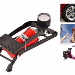 Bơm Đạp Chân Mini 1 Piston, Dụng Cụ Bơm Hơi Cho Xe Đạp, Xe Máy, Ô Tô, Bóng & Phao