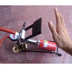 Bơm Đạp Chân Mini PTLUXURY Dụng Cụ Bơm Hơi Đa Năng Có Đồng Hồ Đo Áp Suất Chính Xác