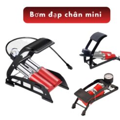 Bơm Đạp Chân Mini PTLUXURY Dụng Cụ Bơm Hơi Đa Năng Có Đồng Hồ Đo Áp Suất Chính Xác