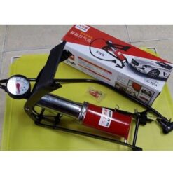 Bơm Đạp Chân Mini PTLUXURY Dụng Cụ Bơm Hơi Đa Năng Có Đồng Hồ Đo Áp Suất Chính Xác