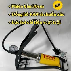 Bơm Đạp Chân Xe Máy, Xe Đạp USA Standard T-Man Lực Hơi Mạnh Mẽ, Độ Bền Vượt Trội, Chuẩn Mỹ