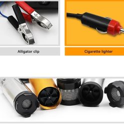 Bơm Điện Chìm 12V/24V Vỏ Hợp Kim Nhôm – Bơm Dầu Diesel, Nhiên Liệu, Nước Công Suất Mạnh 30L/Phút