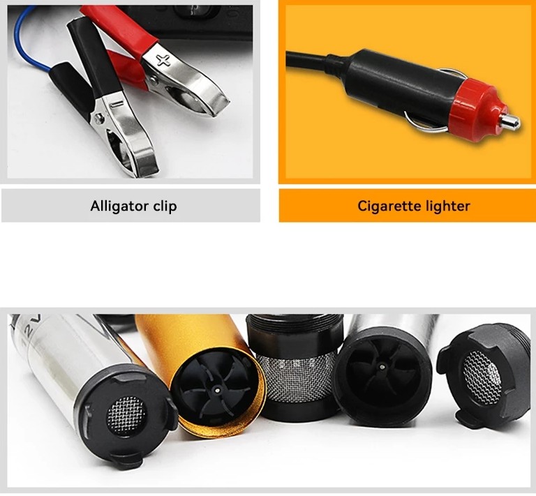 Bơm Điện Chìm 12V/24V Vỏ Hợp Kim Nhôm – Bơm Dầu Diesel, Nhiên Liệu, Nước Công Suất Mạnh 30L/Phút