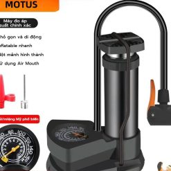 Bơm Dùng Cho Ô Tô, Xe Máy, Xe Đạp Có Đồng Hồ Đo Áp Suất, Đầu Van 3 Trong 1