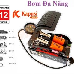 Bơm Hơi Đạp Chân Kapusi Dòng Bơm Mini 1 Xilanh, 2 Xilanh Mạnh Mẽ Cho Xe Máy, Xe Đạp, Ô Tô, Đồ Bơm Hơi