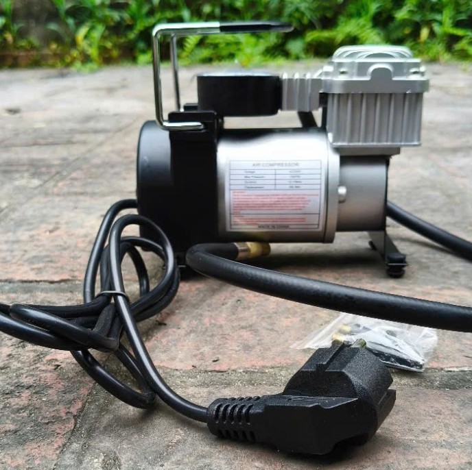 Bơm Hơi Lốp Ô Tô, Xe Máy Tự Động Thông Minh Dùng Điện 220V Nhỏ Gọn, Mạnh Mẽ