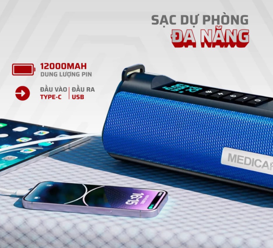 Bơm Lốp Kích Bình Ô Tô V2 4in1 Medicar 12.000mAh – Bơm Lốp, Kích Bình, Sạc Dự Phòng & Đèn Pin Siêu Sáng