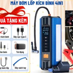 Bơm Lốp & Kích Bình Ô Tô Wisezen 4 in 1 – Đa Năng Bơm, Kích Bình, Sạc Dự Phòng, Đèn Chiếu Sáng