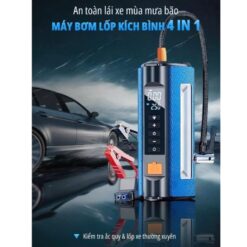 Bơm Lốp & Kích Bình Ô Tô Wisezen 4 in 1 – Đa Năng Bơm, Kích Bình, Sạc Dự Phòng, Đèn Chiếu Sáng
