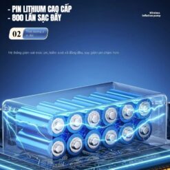 Bơm Lốp Mini Di Động Dùng Pin Sạc Cao Cấp – Cho Ô Tô, Xe Máy, Xe Đạp, Xe Điện & Bóng Thể Thao