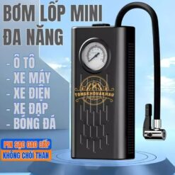 Bơm Lốp Mini Di Động Dùng Pin Sạc Cao Cấp – Cho Ô Tô, Xe Máy, Xe Đạp, Xe Điện & Bóng Thể Thao