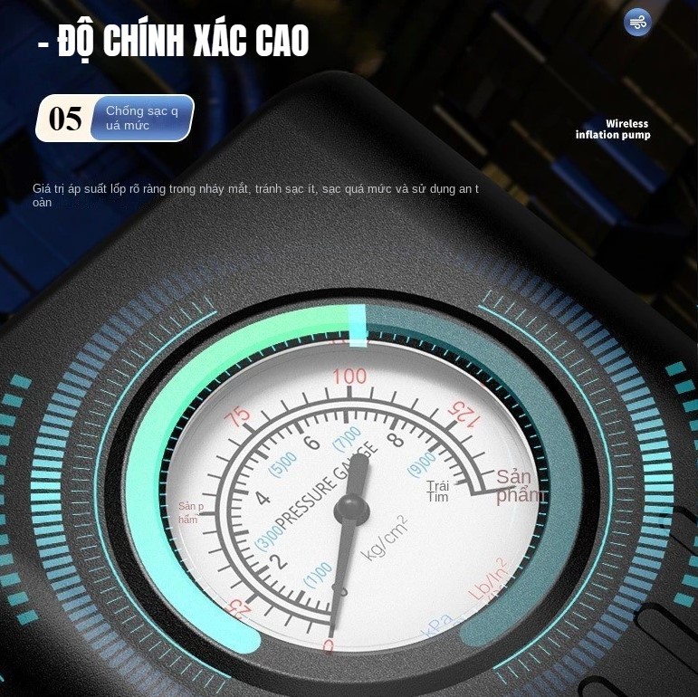 Bơm Lốp Mini Di Động Dùng Pin Sạc Cao Cấp – Cho Ô Tô, Xe Máy, Xe Đạp, Xe Điện & Bóng Thể Thao