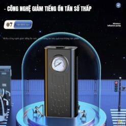 Bơm Lốp Mini Di Động Dùng Pin Sạc Cao Cấp – Cho Ô Tô, Xe Máy, Xe Đạp, Xe Điện & Bóng Thể Thao