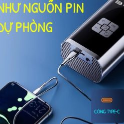 Bơm Lốp Mini Không Dây Dùng Pin, Bơm Ô Tô, Xe Máy, Xe Đạp, Tự Ngắt Thông Minh