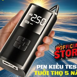 Bơm Lốp Mini Không Dây Dùng Pin, Bơm Ô Tô, Xe Máy, Xe Đạp, Tự Ngắt Thông Minh