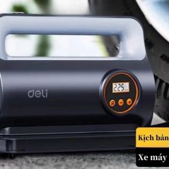 Bơm Lốp Ô Tô Deli – Máy Bơm Xe Điện Tử Thông Minh, Tự Ngắt, Thiết Kế Nhỏ Gọn