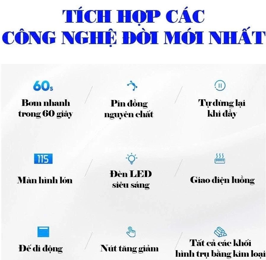 Bơm Lốp Ô Tô Mini Đa Năng AIKESI, Omino, Không Dây – Máy Bơm Hơi Xe Hơi Tự Ngắt Thông Minh 12V