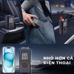 Bơm Lốp Ô Tô Wisezen Thông Minh Dùng Cho Xe Máy, Xe Đạp, Bóng – Màn Hình Điện Tử Hiển Thị Áp Suất