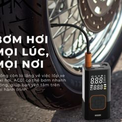 Bơm Lốp Ô Tô Wisezen Thông Minh Dùng Cho Xe Máy, Xe Đạp, Bóng – Màn Hình Điện Tử Hiển Thị Áp Suất