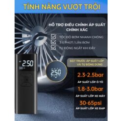 Bơm Lốp Ô Tô, Xe Hơi Điện Tử Tự Ngắt Chính Hãng AIKESI / YOROSHIKO (Có Pin Tích Điện)