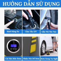 Bơm lốp ô tô, xe máy điện tử tự ngắt SUITU ST-5002 Bơm siêu nhanh, chuẩn áp suất lốp