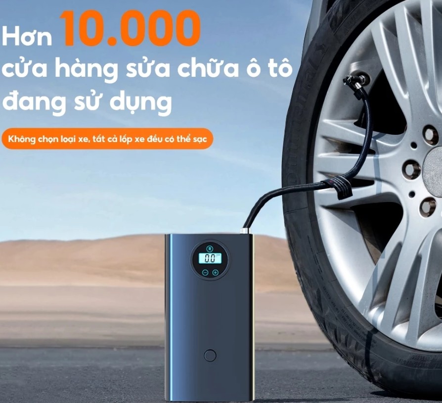 Bơm Lốp Ô tô, Xe máy, Xe đạp Không Dây Cầm Tay Đa năng UTU