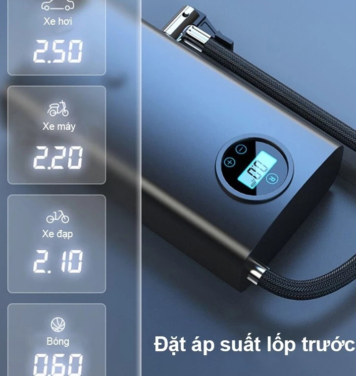 Bơm Lốp Ô tô, Xe máy, Xe đạp Không Dây Cầm Tay Đa năng UTU