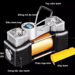 Bơm Lốp Ô Tô Xiaomi MICAR 2 Xi Lanh Siêu Mạnh, Bơm Nhanh, Tặng Bộ Vá Lốp Khẩn Cấp