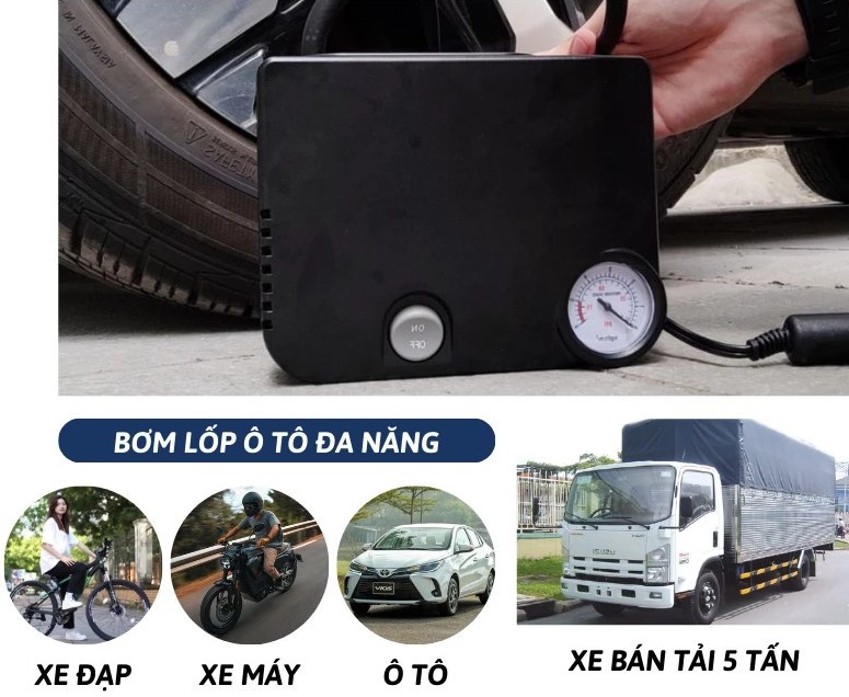 Bơm Lốp Xe Ô Tô 12V Siêu Mạnh Daihatsu Nội Địa Nhật Bản